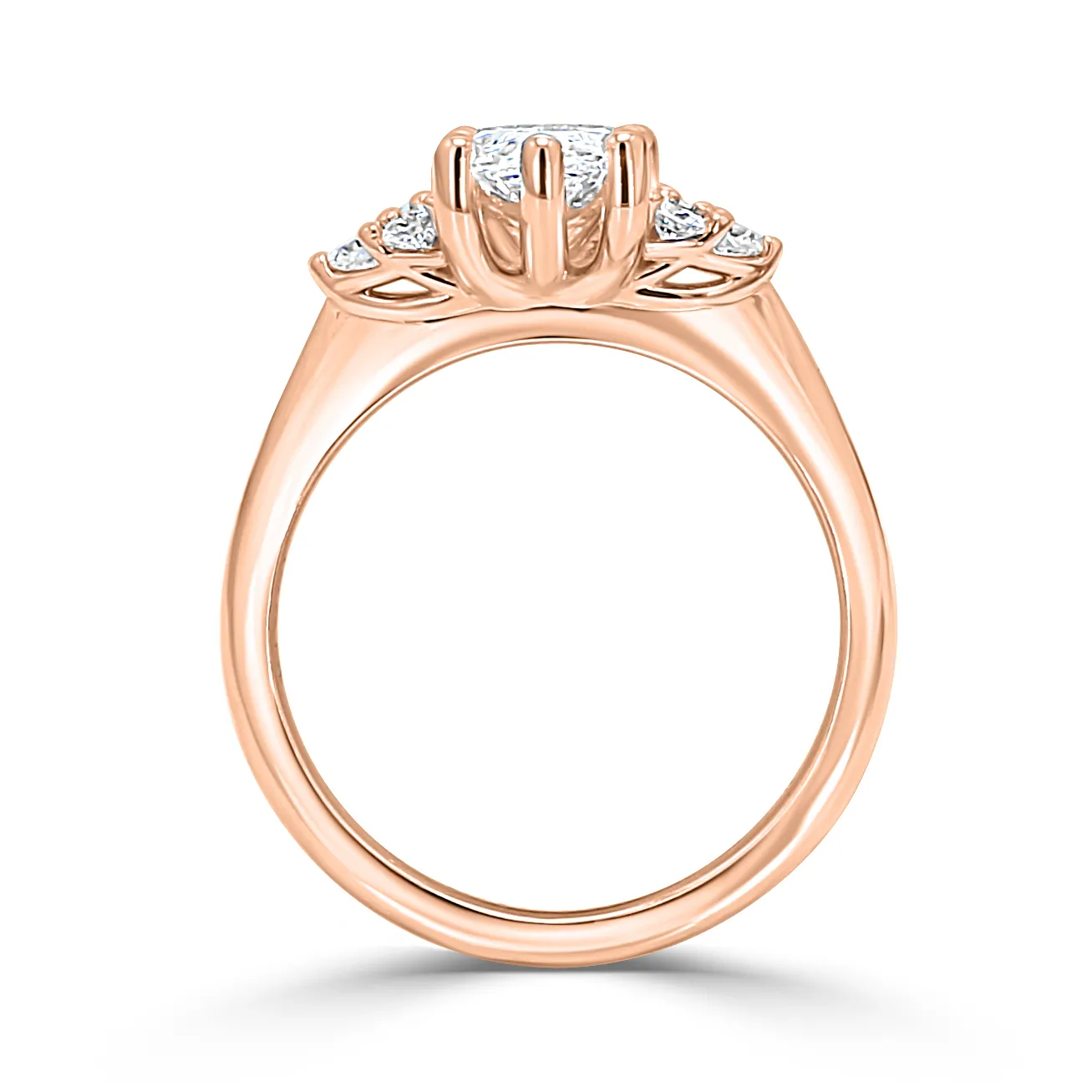 Rose Gold Side Stone Engagement Ring jewelry Wabash avenue
