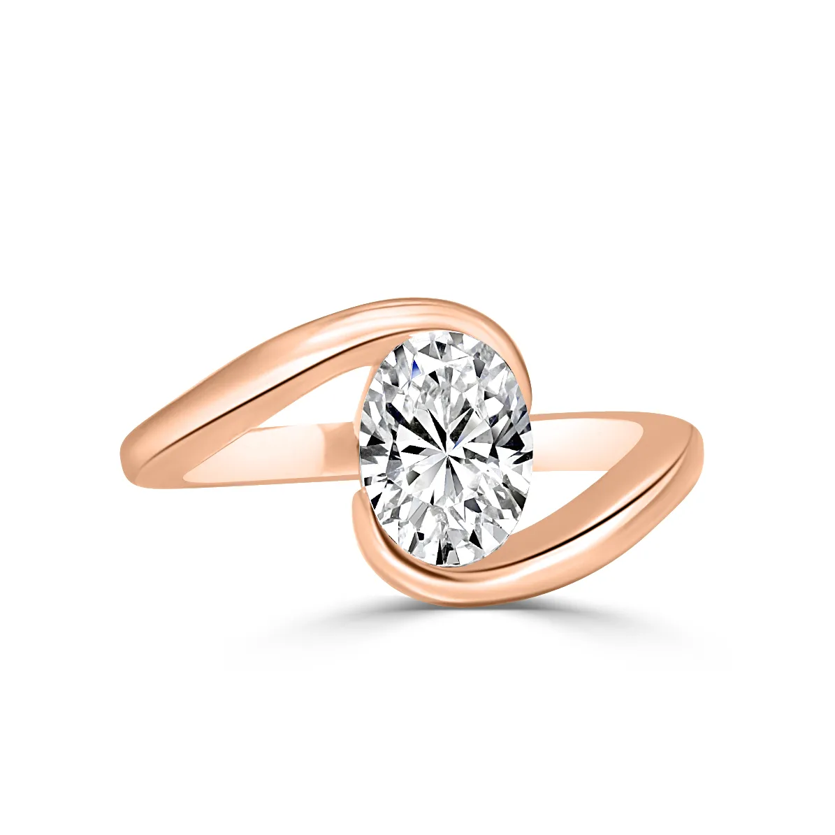 Rose Gold Tension Band Solitaire Engagement Ring