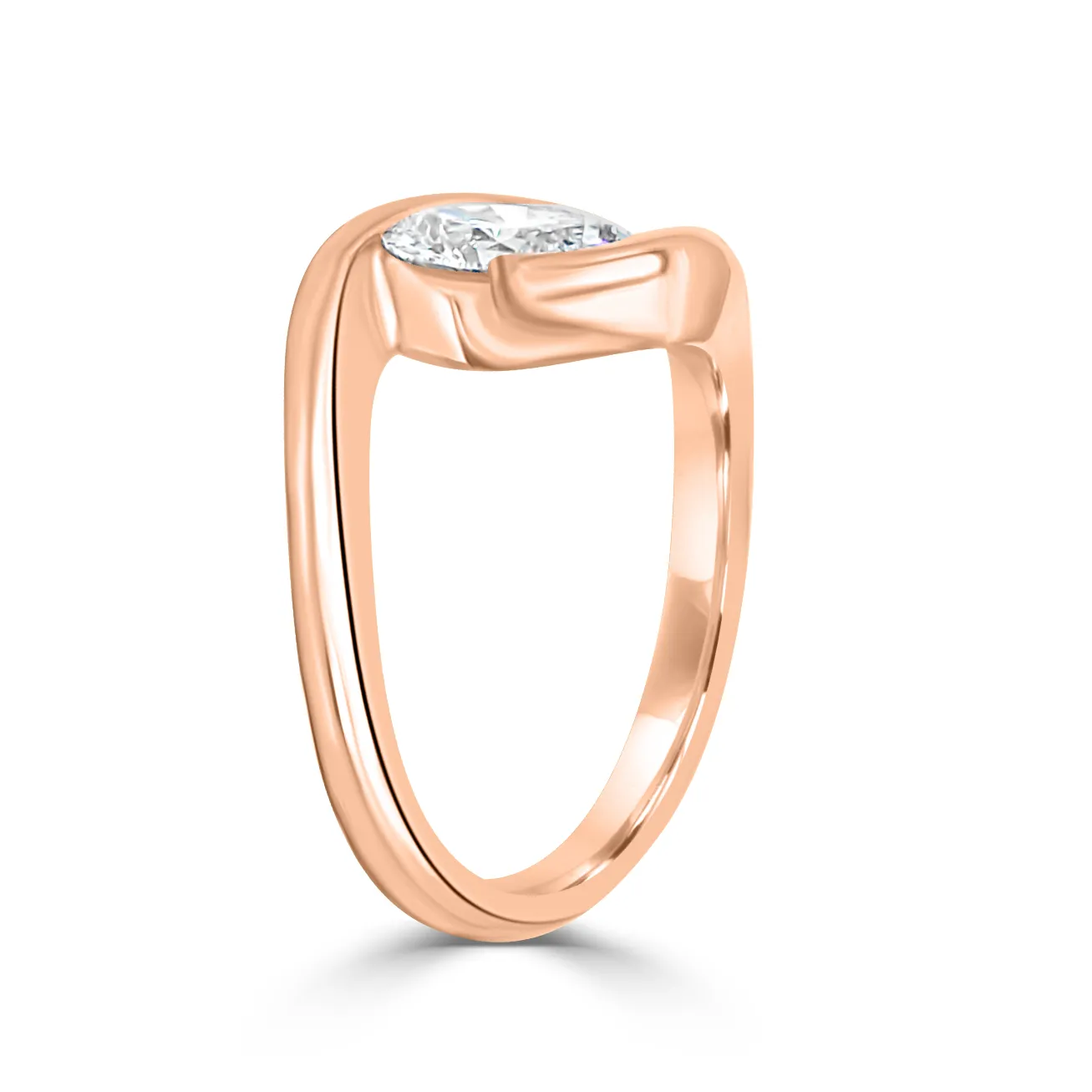 Rose Gold Tension Band Solitaire Engagement Ring jewelry Wabash avenue