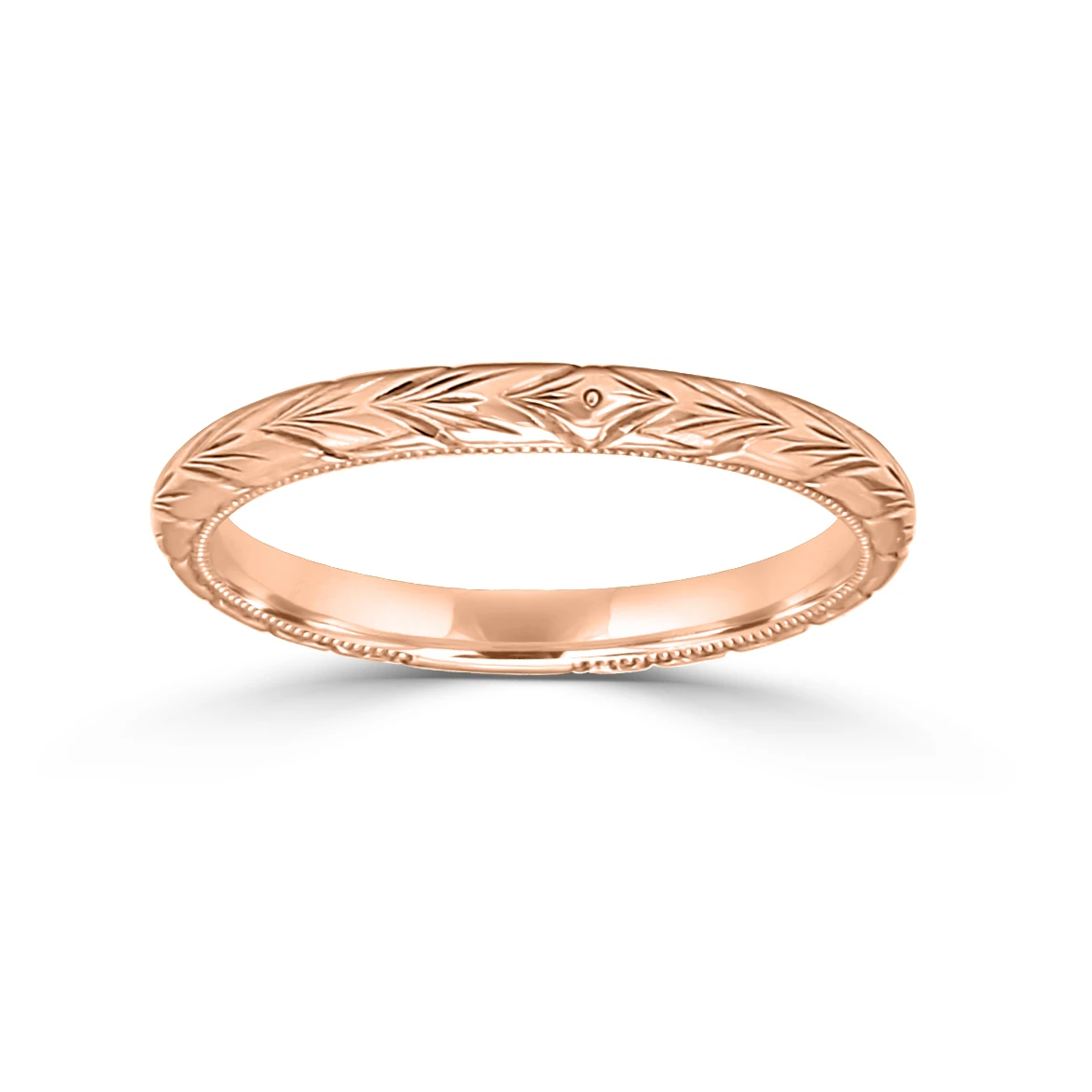 Rose Gold Gold Engraved Wedding Ring