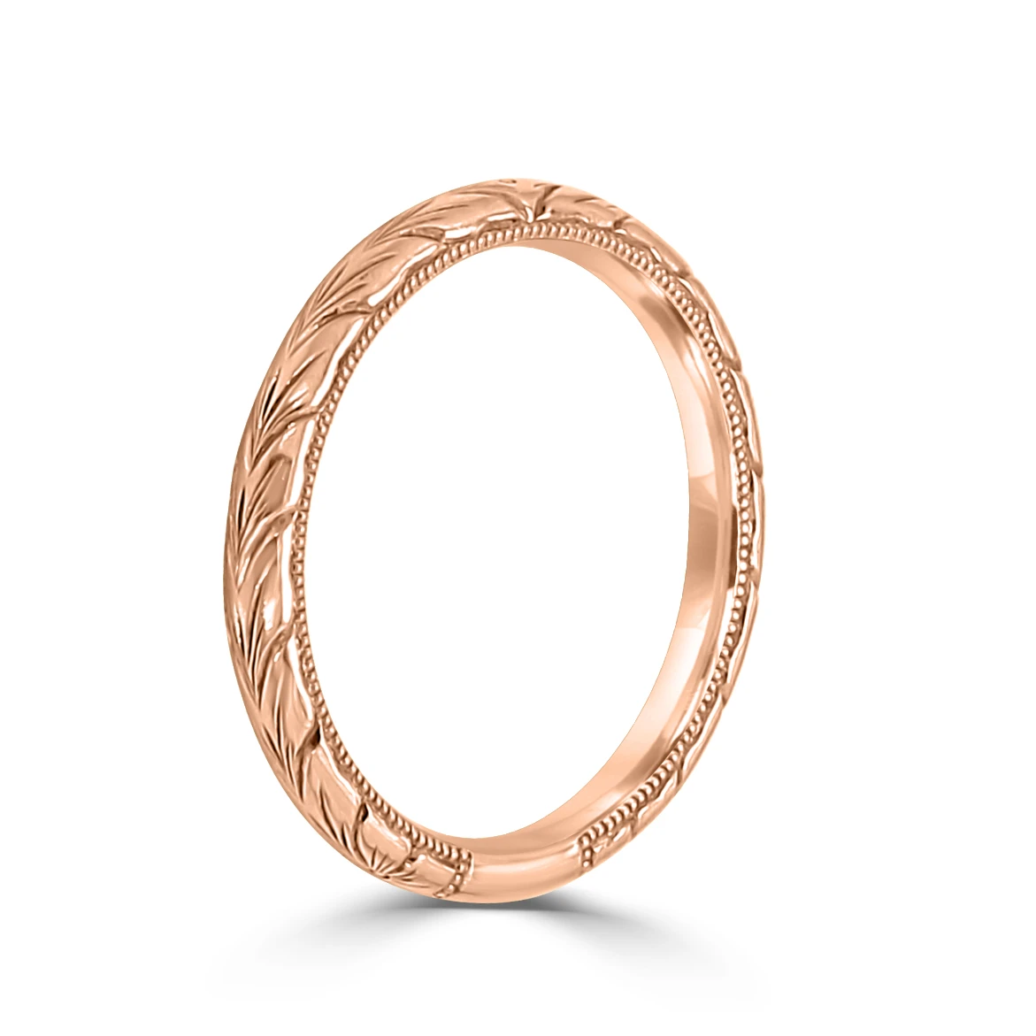 Rose Gold Gold Engraved Wedding Ring jewelry Wabash avenue