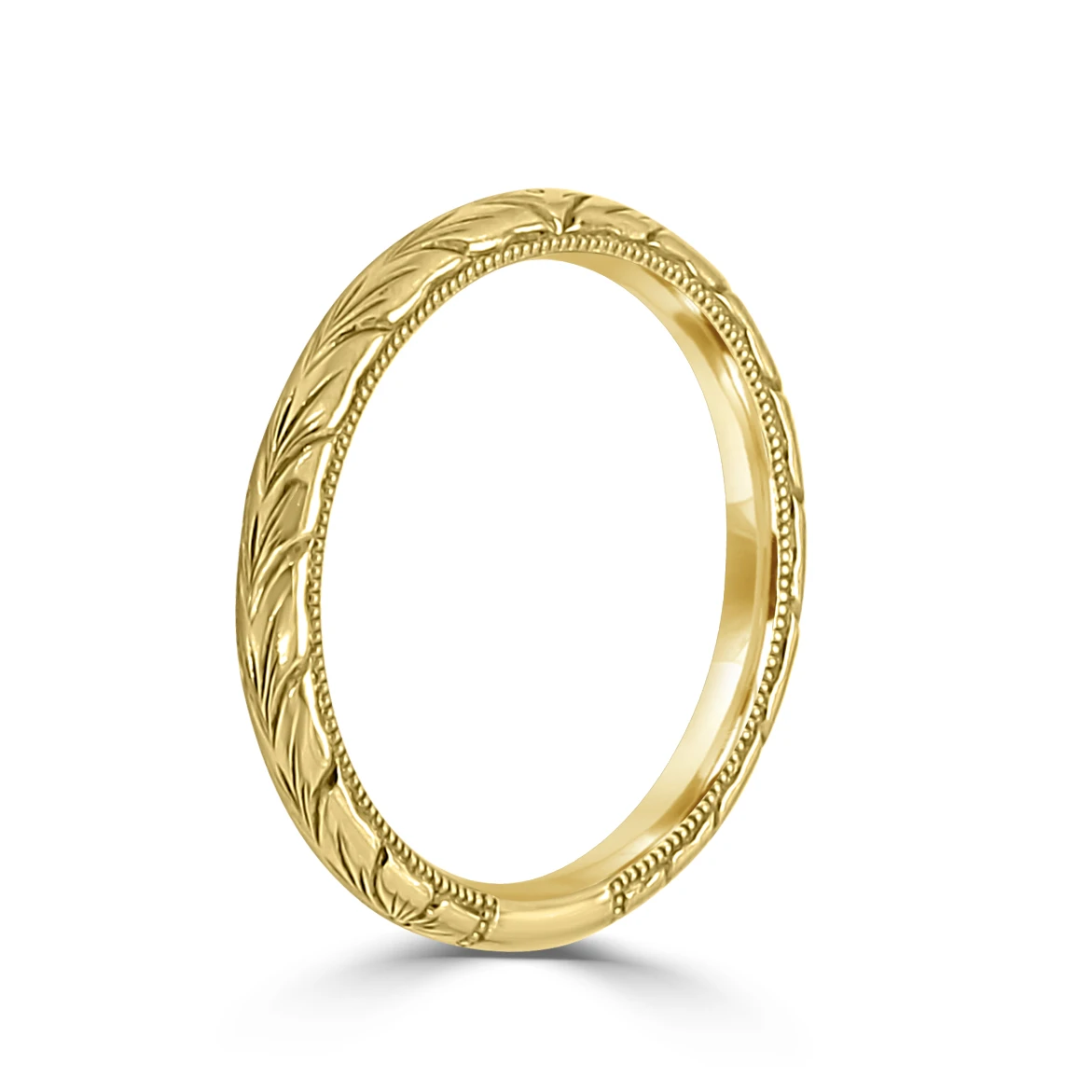 Yellow Gold Gold Engraved Wedding Ring jewelry Wabash avenue