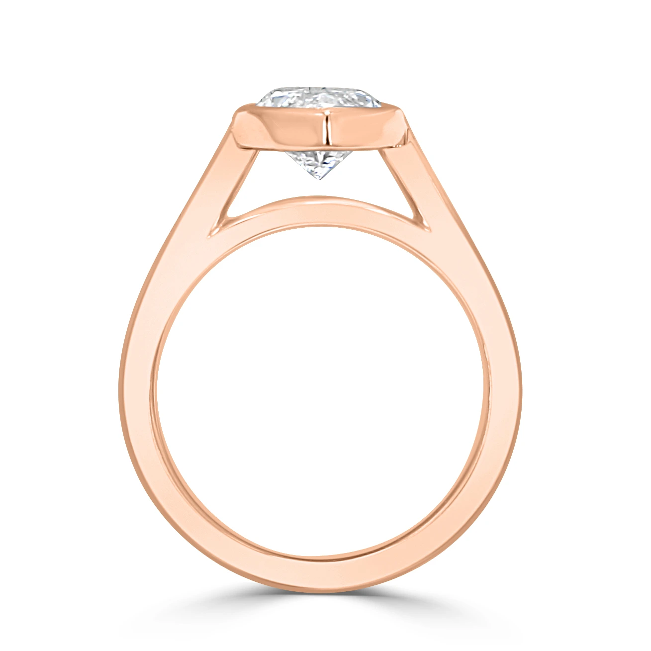 Rose Gold Lyzzi Ribbed Set Solitaire Engagement Ring jewelry store near me