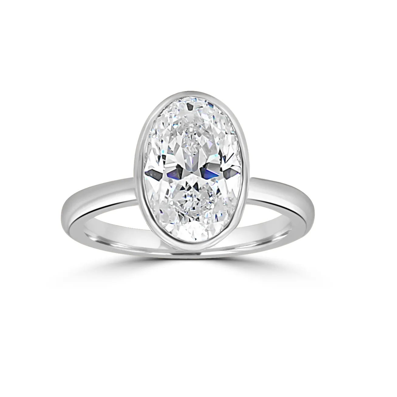 Platinum Nova Modern Bezel Engagement Ring