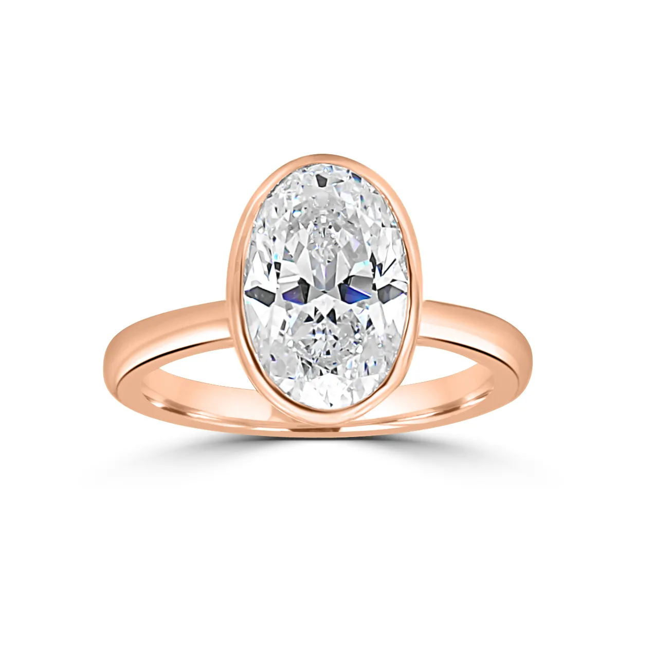Rose Gold Nova Modern Bezel Engagement Ring