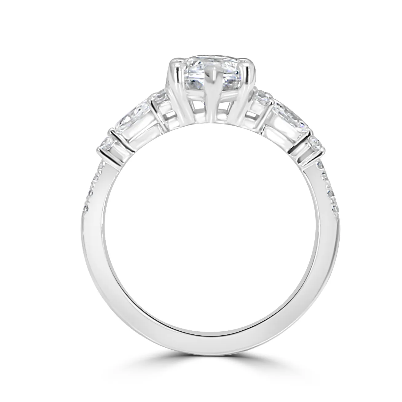 White Gold Luna Romantic Diamond Cluster Engagement Ring jewelry store near me
