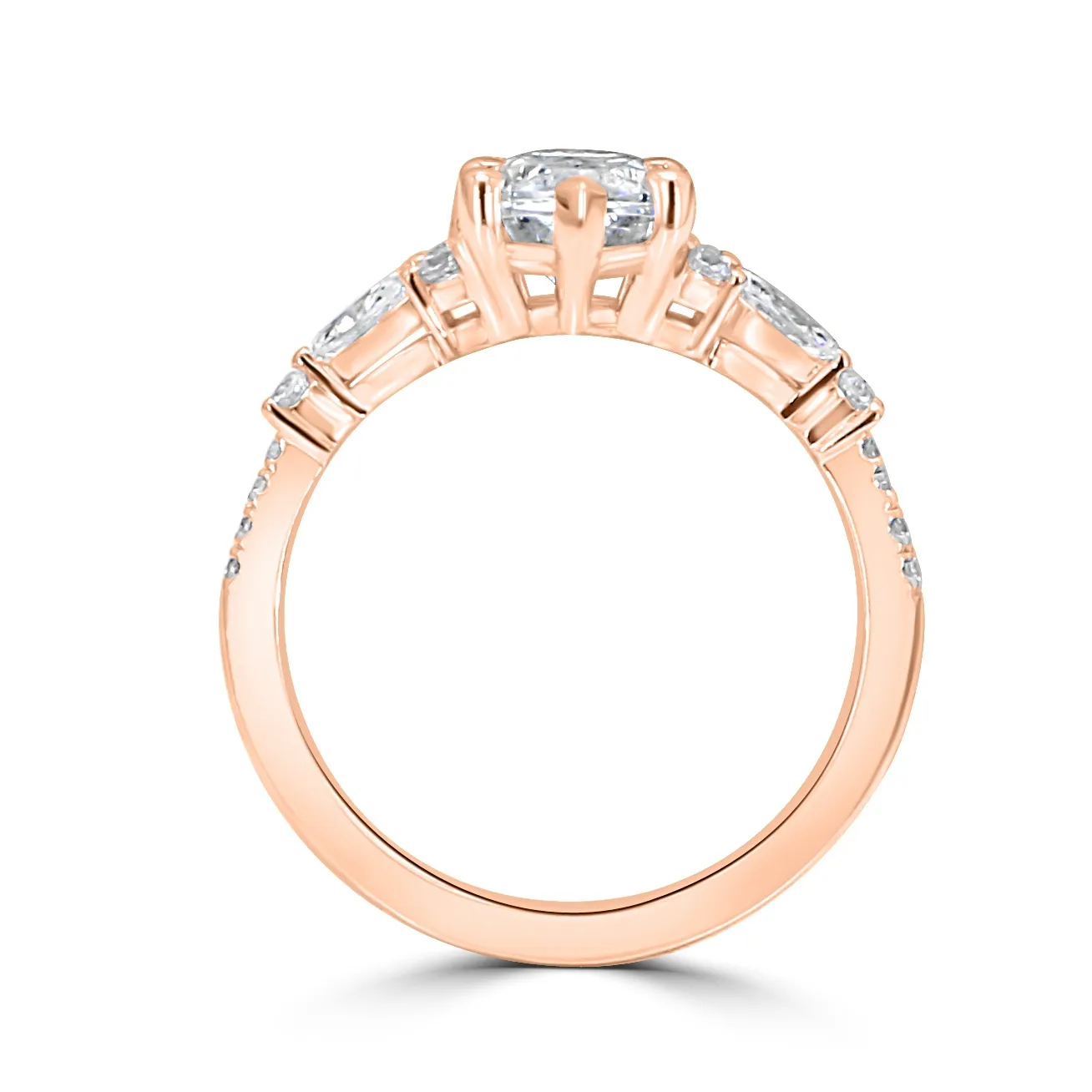 Rose Gold Luna Romantic Diamond Cluster Engagement Ring jewelry store near me