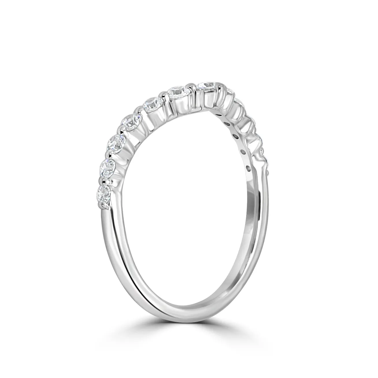 White Gold Pinnacle Diamond Contoured Wedding Ring jewelry store near me