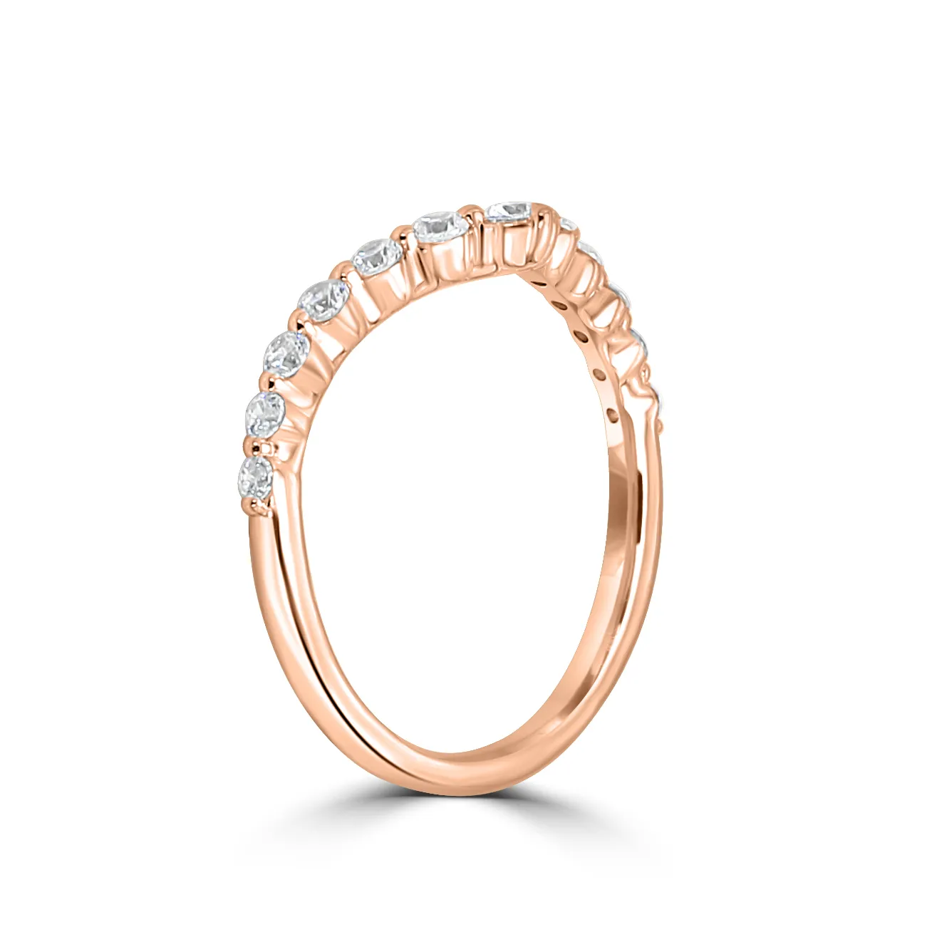 Rose Gold Pinnacle Diamond Contoured Wedding Ring jewelry store near me