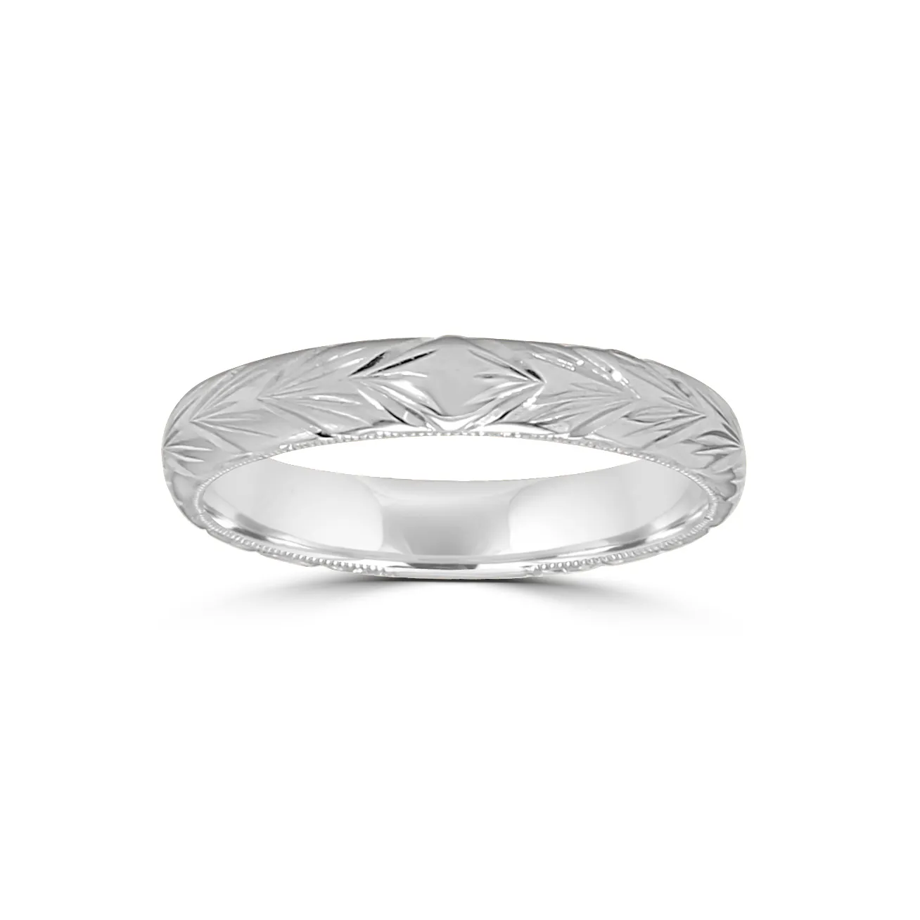 White Gold Gold Luxe Engraved Wedding Ring