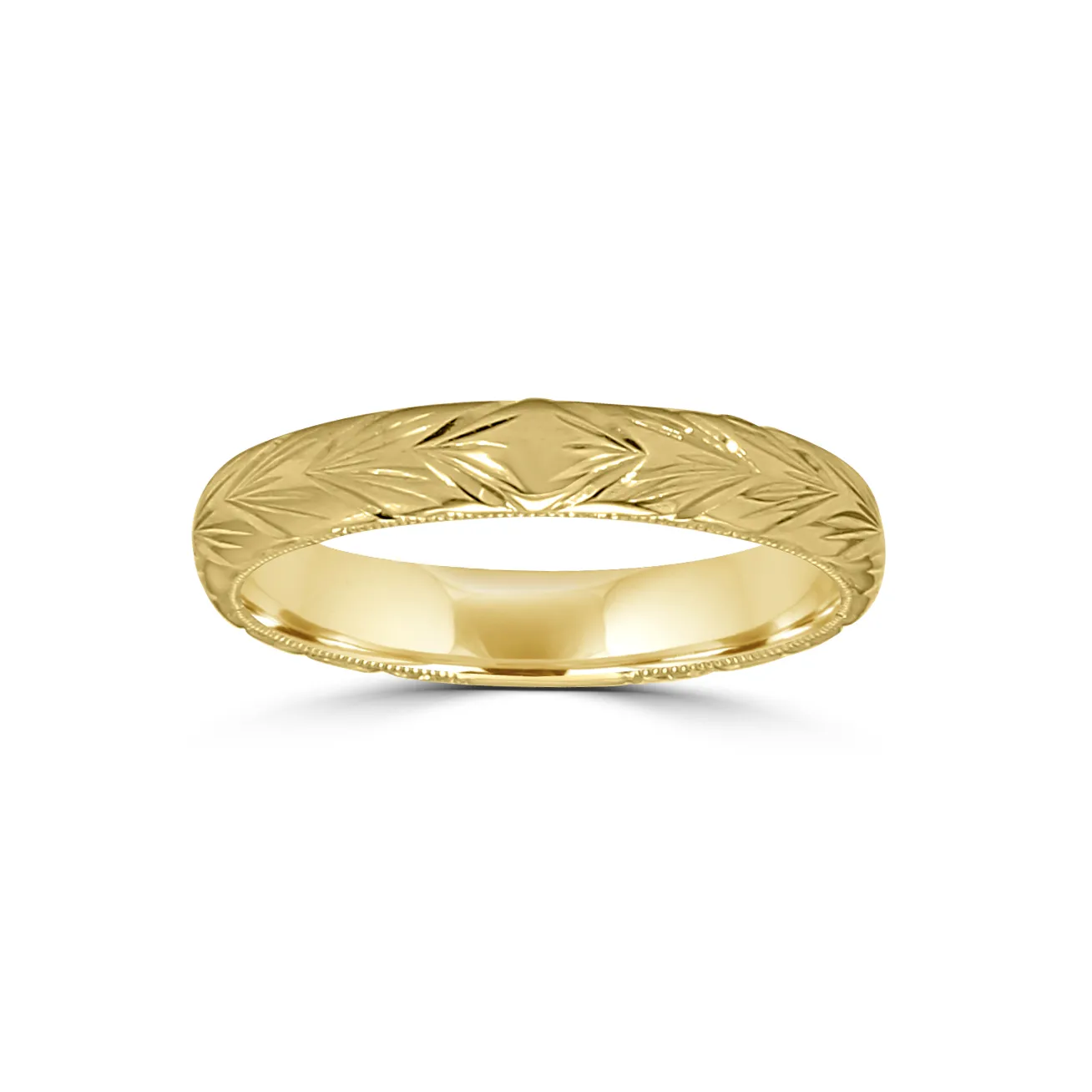 Yellow Gold Gold Luxe Engraved Wedding Ring