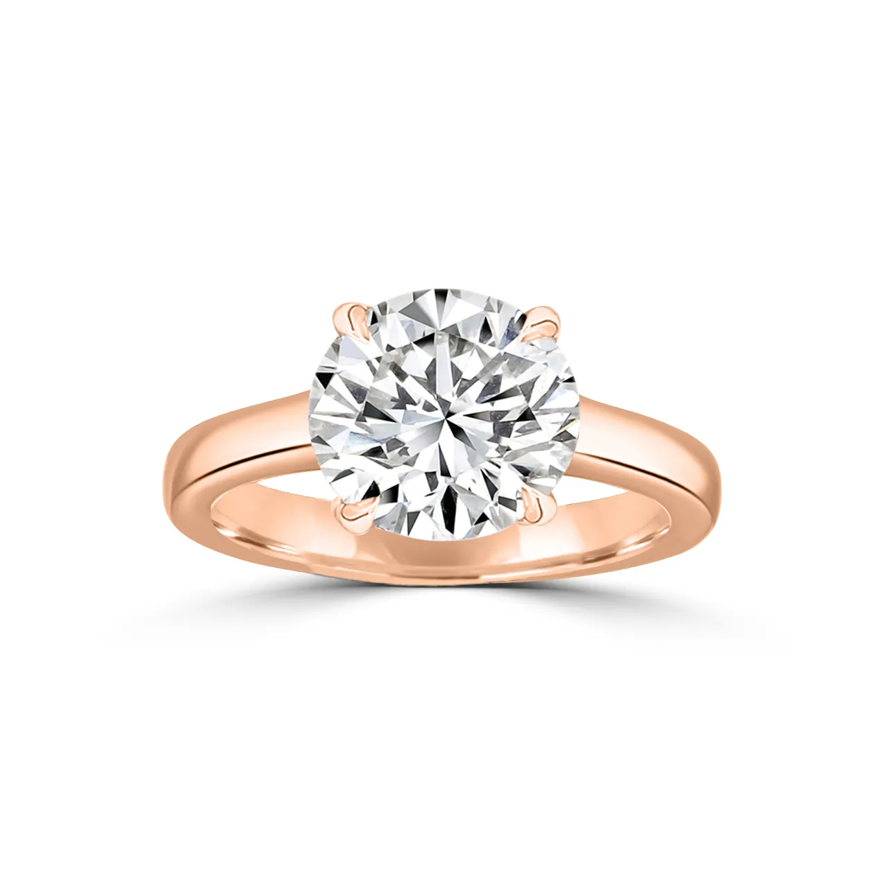 Rose Gold Stunning Modern Cathedral Solitaire Engagement Ring