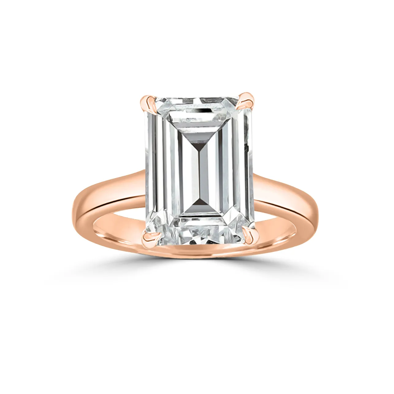 Rose Gold Stunning Modern Cathedral Solitaire Engagement Ring