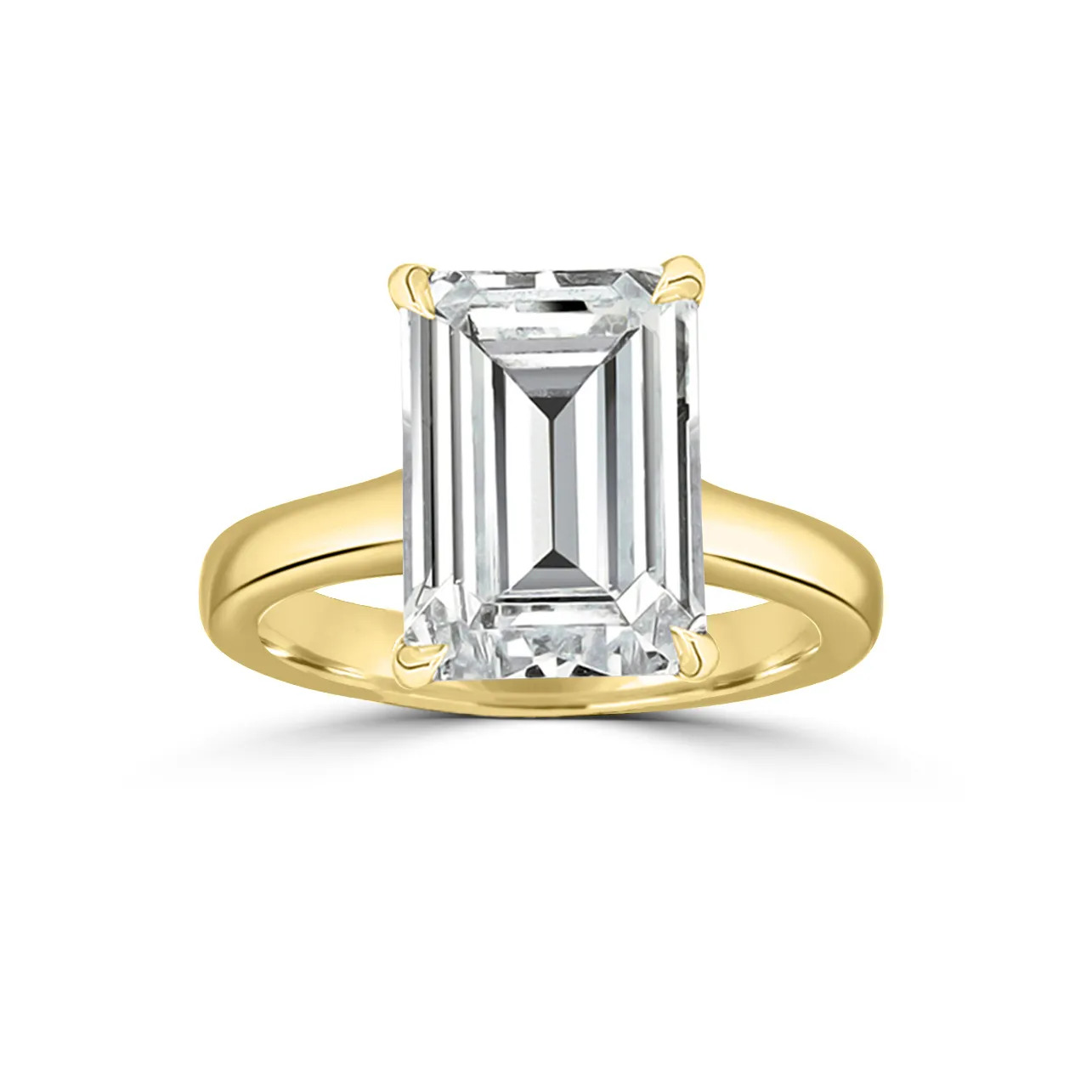 Yellow Gold Stunning Modern Cathedral Solitaire Engagement Ring