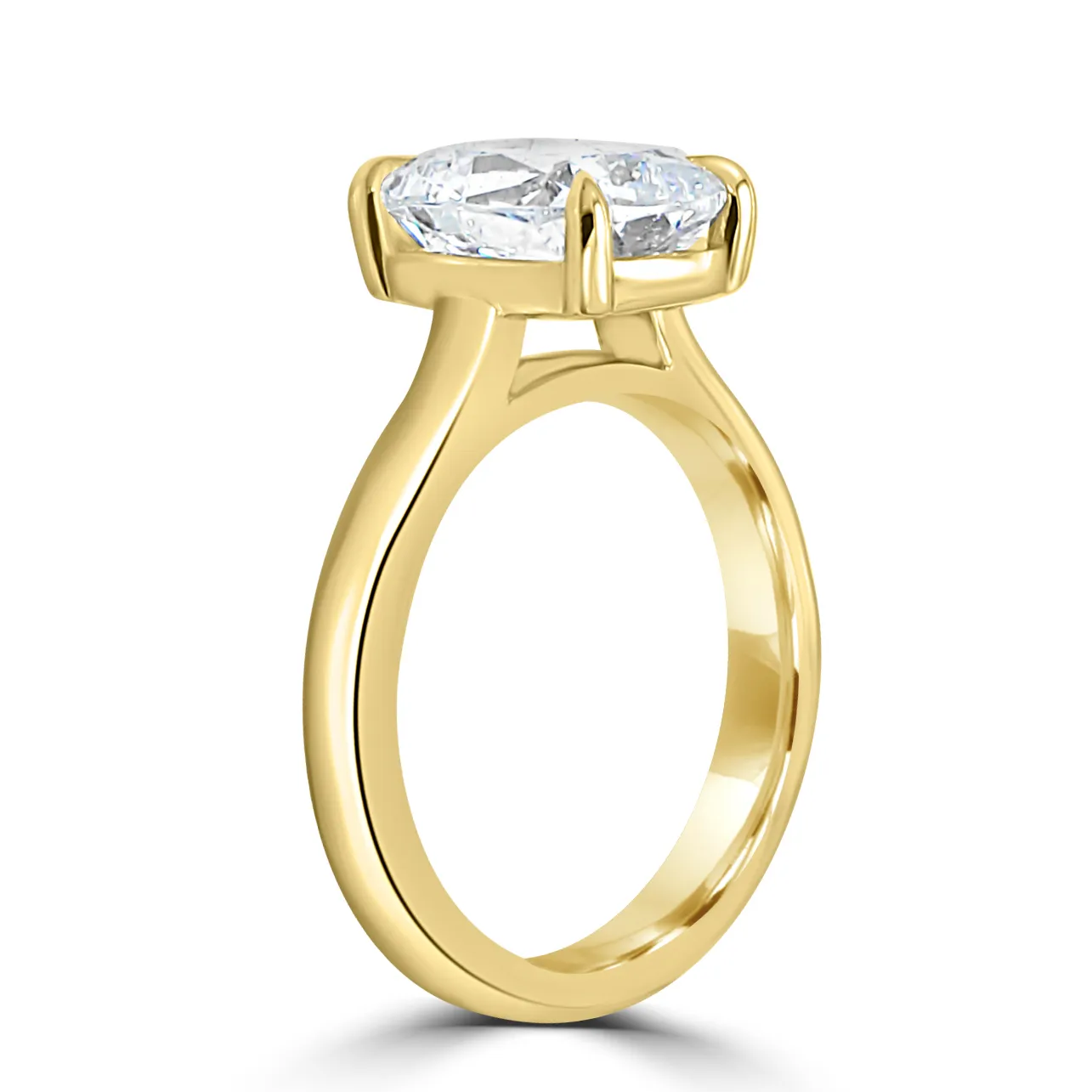 Yellow Gold Stunning Modern Cathedral Solitaire Engagement Ring jewelry store near me