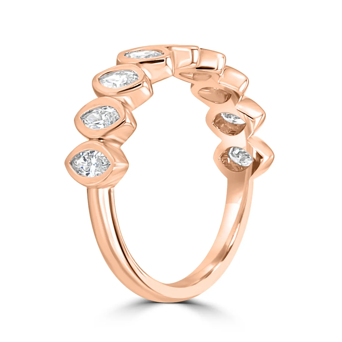 Rose Gold Millie Marquise Bezel Set Wedding Ring jewelry store near me