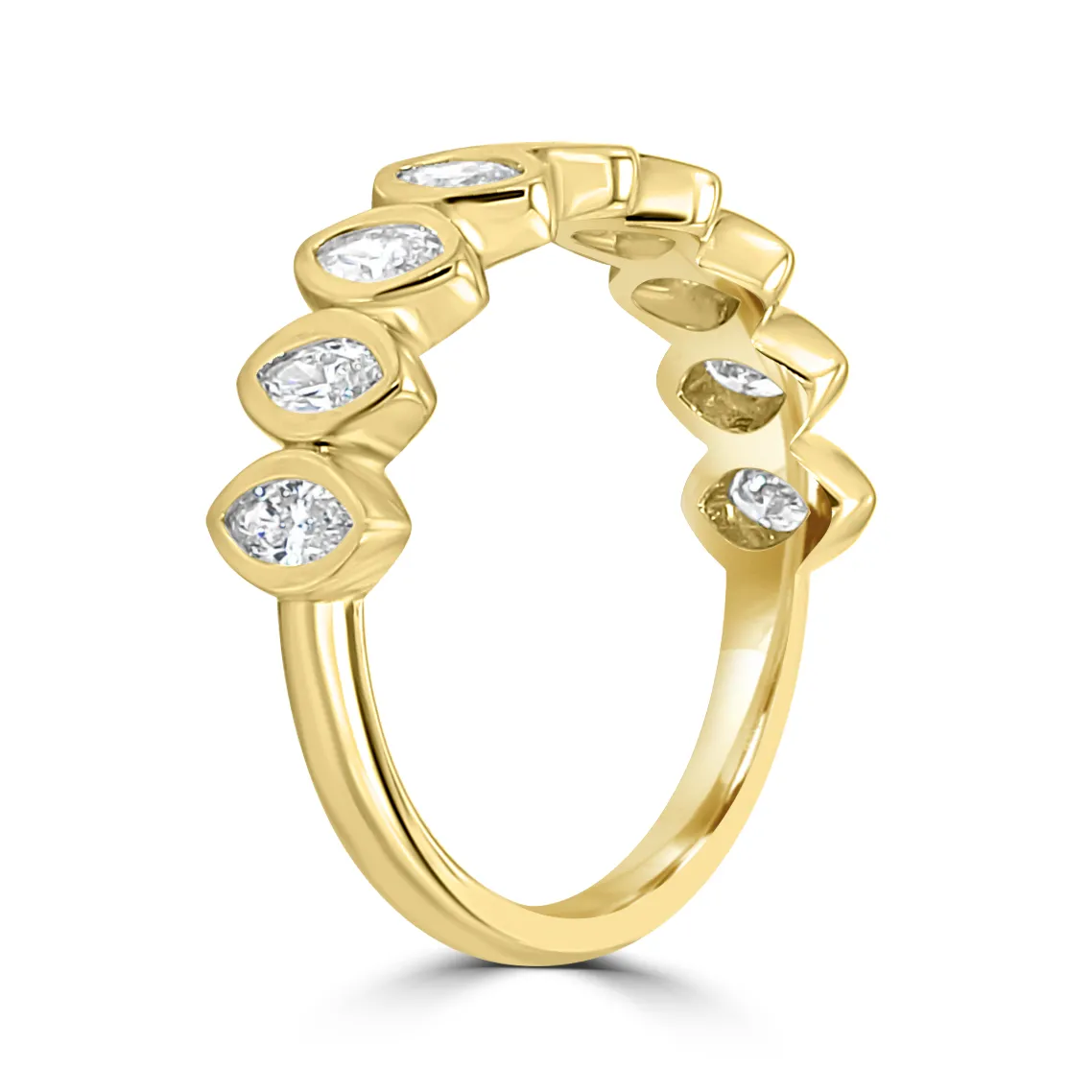 Yellow Gold Millie Marquise Bezel Set Wedding Ring jewelry store near me