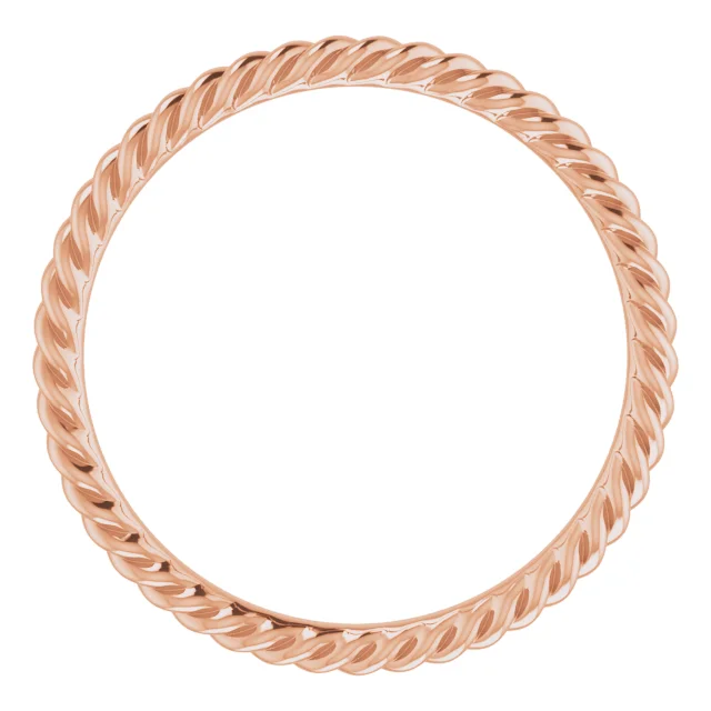 Rose Gold Simple  Rope Wedding Band In Boulder jewelry store near me