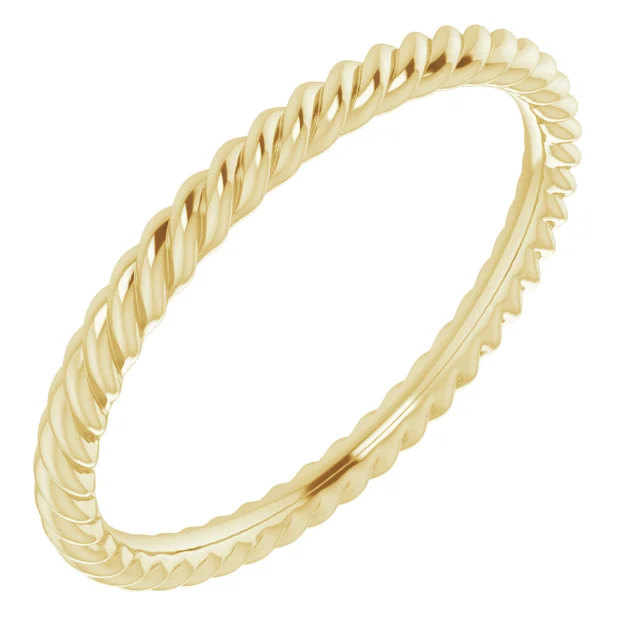 Yellow Gold Simple  Rope Wedding Band In Boulder