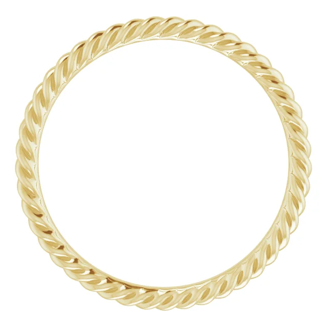 Yellow Gold Simple  Rope Wedding Band In Boulder jewelry store near me