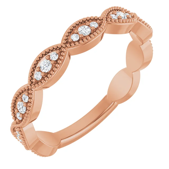 Rose Gold Marquise Lab Grown Diamond Wedding Band jewelry store near me