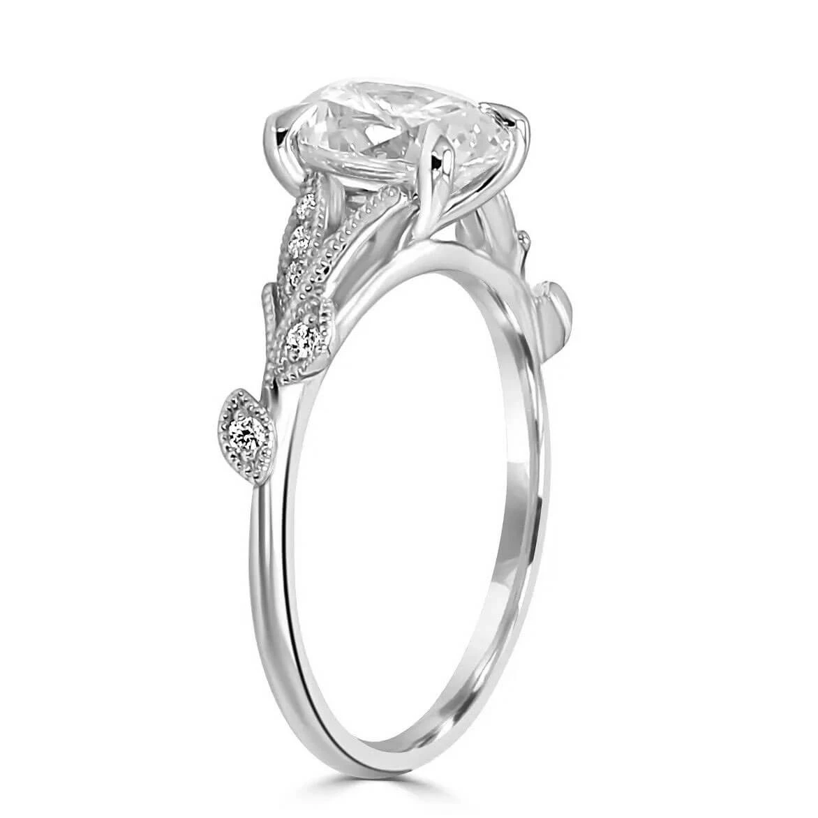 White Gold Romantic and Unique Two Tone Engagement Ring jewelry store near me