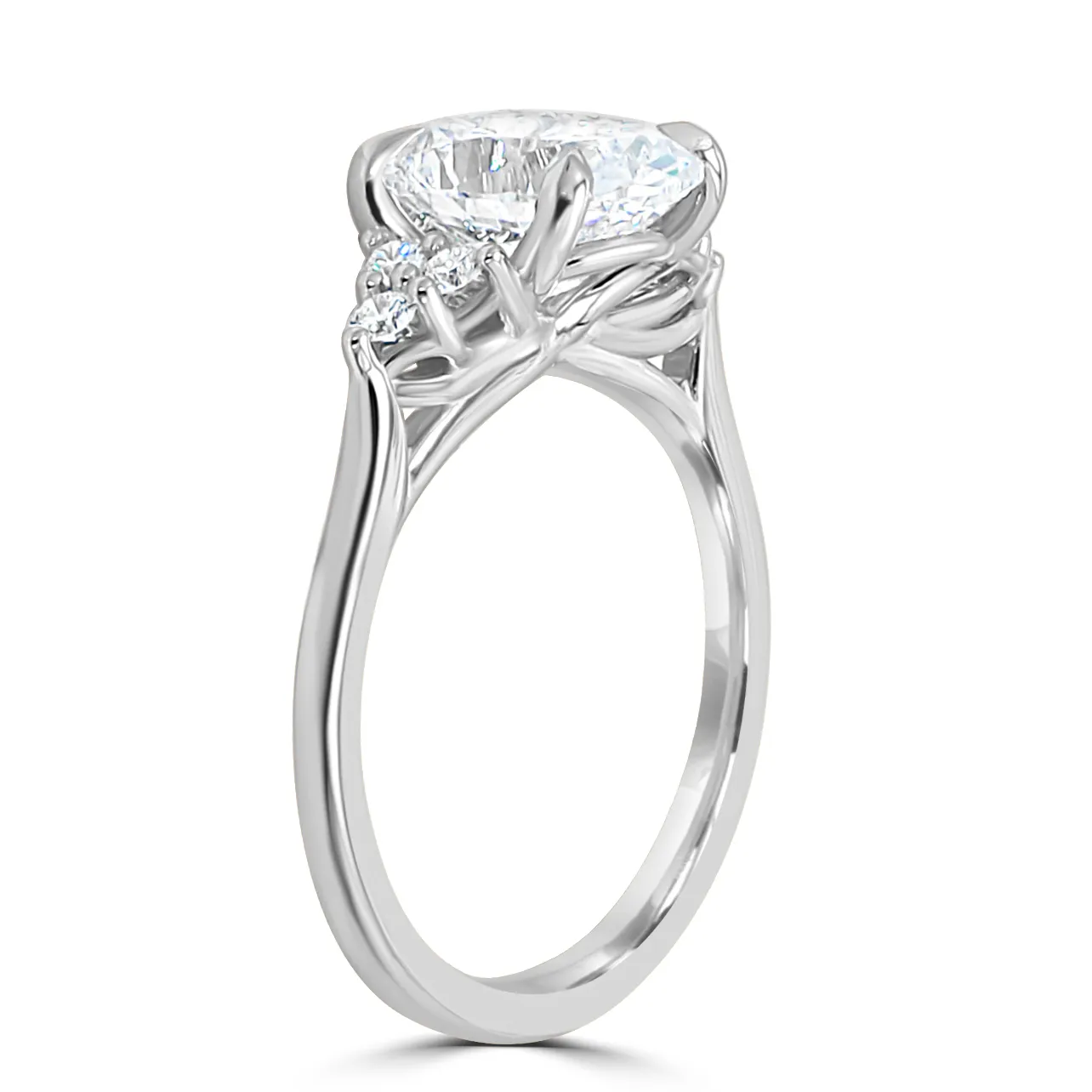 White Gold Side Stone Engagement Ring jewelry store near me