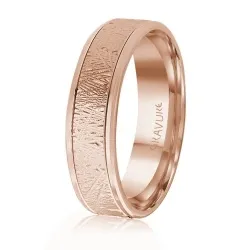 Rose Gold Arbor Texture Accent Wedding Ring