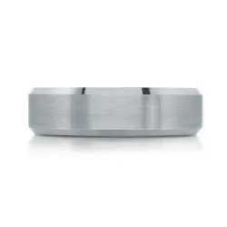 White GoldBrushed Tantalum White Gold Wedding Ring For Him jewelry store near me
