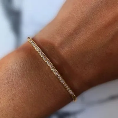 Yellow Gold Adjustable Diamond Bangle Bracelet jewelry store near me