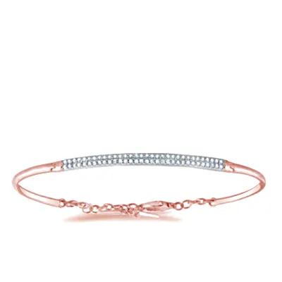 Rose Gold Adjustable Diamond Bangle Bracelet