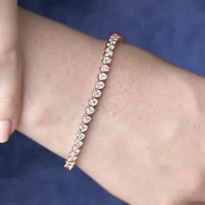 Rose Gold Bezel Set Diamond Bracelet jewelry store near me