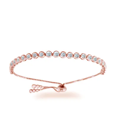 Rose Gold Bezel Set Diamond Bracelet
