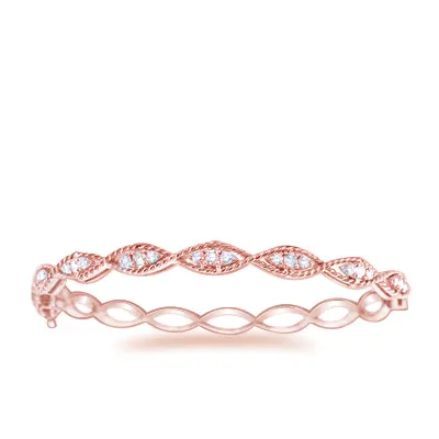 Rose Gold Unique Diamond Marquise Bangle Bracelet