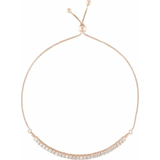 Rose Gold Sparkling Lab-Grown Diamond Tennis Bracelet