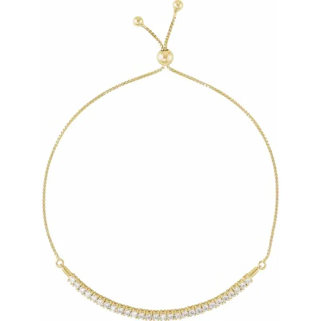 Yellow Gold Sparkling Lab-Grown Diamond Tennis Bracelet