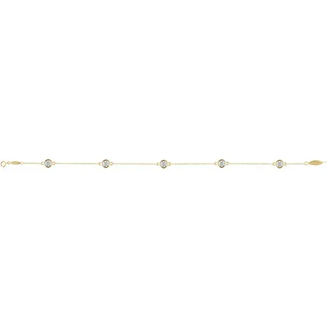 Yellow Gold Classic Diamond Station Bracelet jewelry store near me