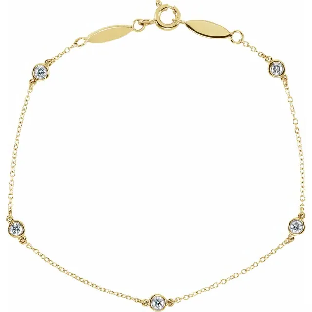 Yellow Gold Classic Diamond Station Bracelet