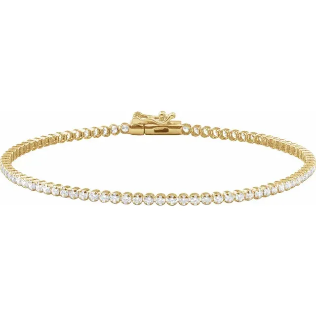 Yellow Gold Beautiful Diamond Tennis Bracelet for Her