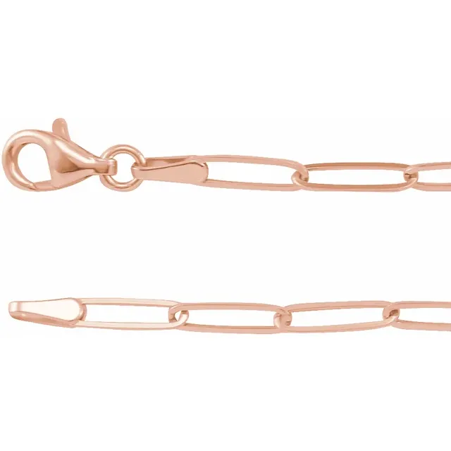 Rose Gold 14kt Gold Paperclip Chain Bracelet