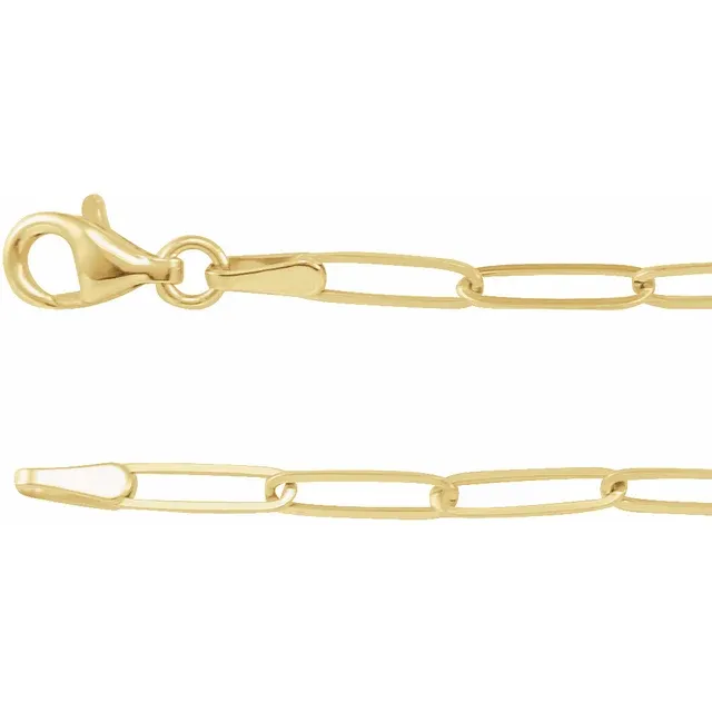 Yellow Gold 14kt Gold Paperclip Chain Bracelet