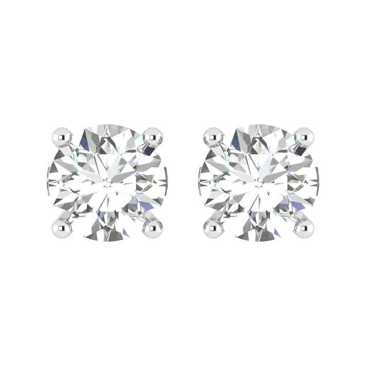 Platinum Classic Basket Style Diamond Stud Earrings jewelry store near me