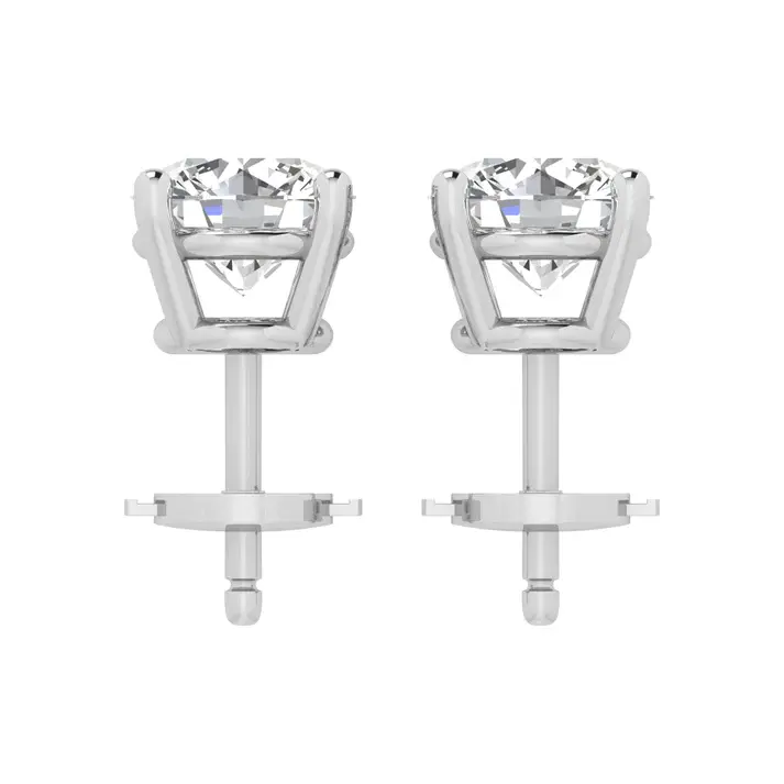 Platinum 14K Gold Classic Diamond Stud Earrings jewelry Wabash avenue