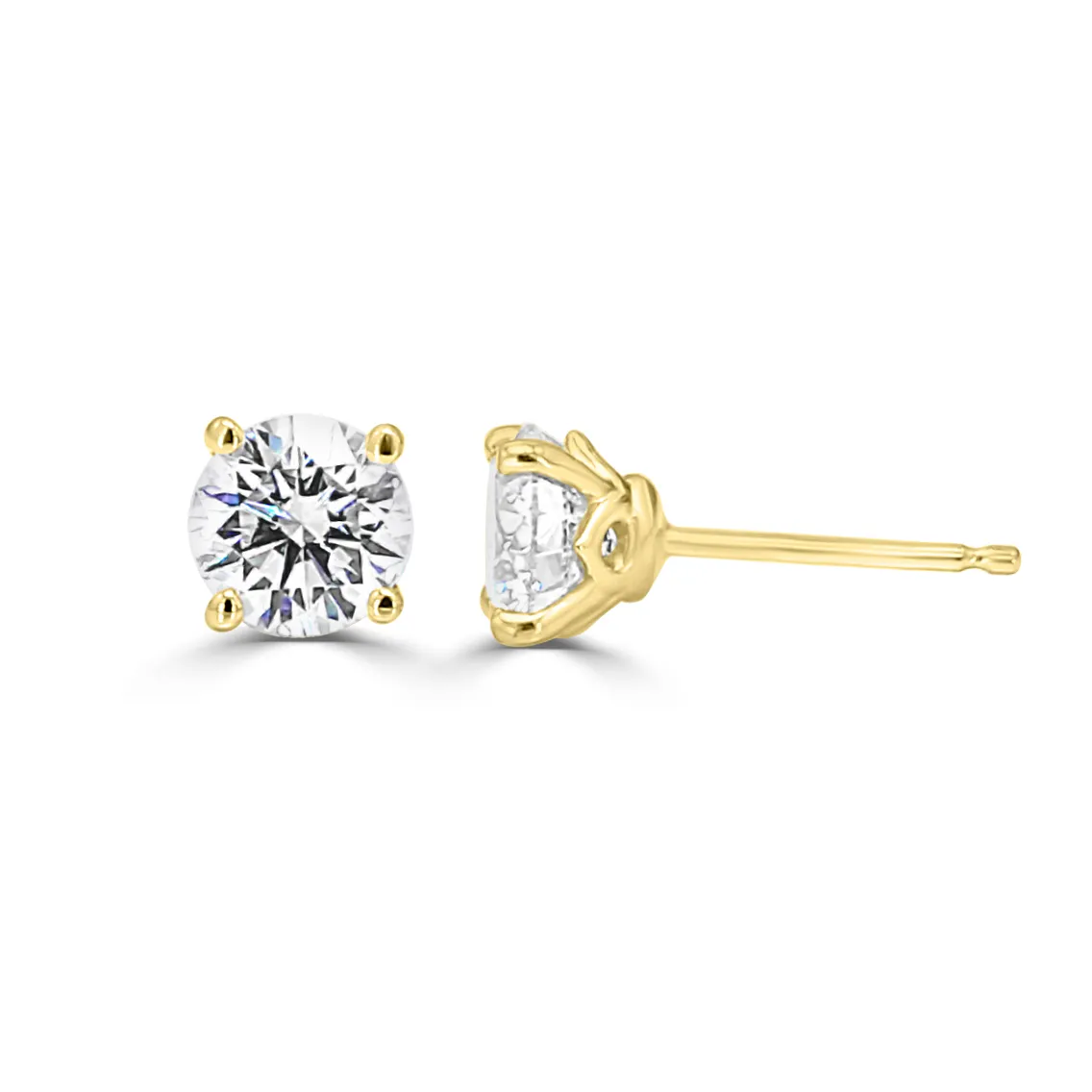 Yellow Gold Best Diamond Stud Earrings