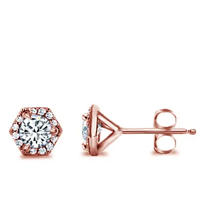Rose Gold Modern Lab Grown Diamond Earrings