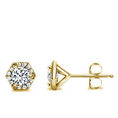 Yellow Gold Modern Lab Grown Diamond Earrings