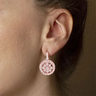 Rose Gold Vintage Openwork Diamond Earrings jewelry store near me