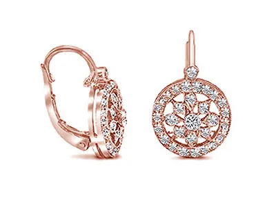 Rose Gold Vintage Openwork Diamond Earrings