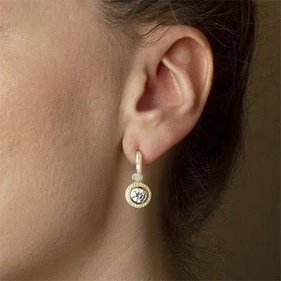 Yellow Gold Antique Diamond Earrings jewelry store near me