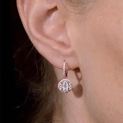 Rose Gold Love Diamond Drop Earrings for Your Wife jewelry store near me